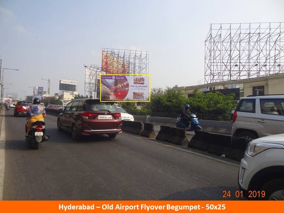 How to Book Hoardings in Hyderabad, Best outdoor advertising company Old Airport Flyover, Begumpet in Hyderabad